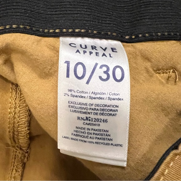 Curve Appeal Mustard Yellow Gold Jeans Pants ankle cropped - Picture 7 of 9
